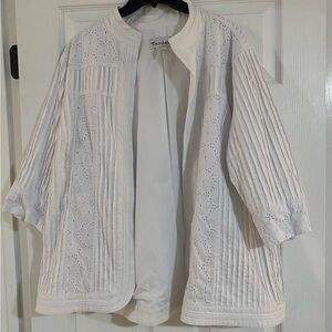 Women's TanJay Jacket White Eyelet Size 18W